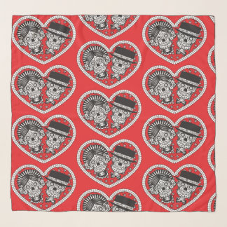 Sugar Skull Couple Scarf