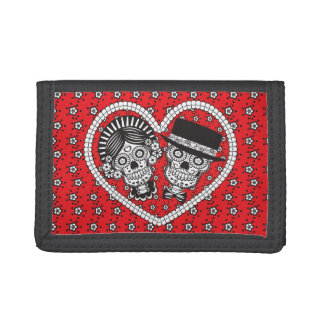 Sugar Skull Couple Trifold Wallet