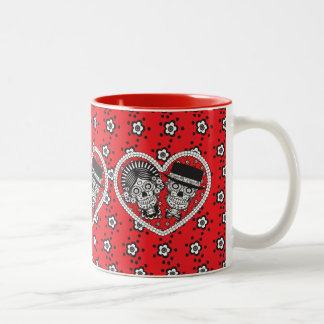 Sugar Skull Couple Two-Tone Coffee Mug
