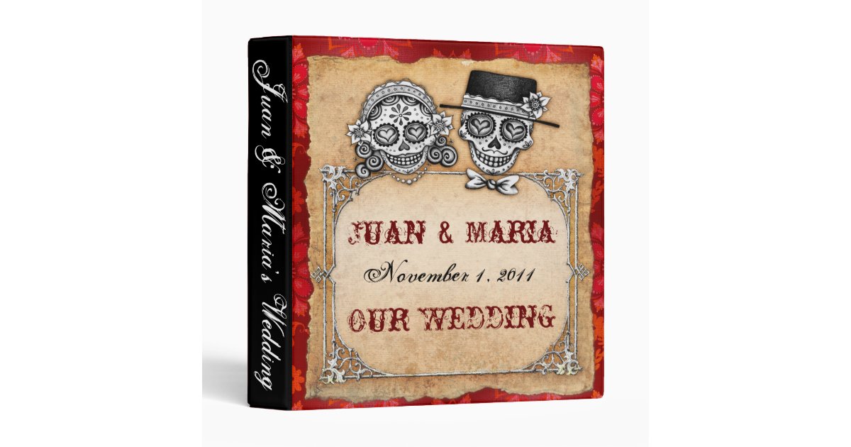 Sugar Skull Couple Wedding Binder Sugar Skull Couple Wedding Binder
