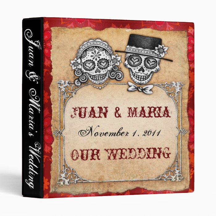 Sugar Skull Couple Wedding Binder