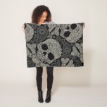 Sugar Skull Crossbones Pattern Fleece Blanket