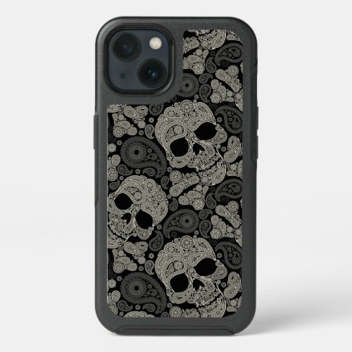 Sugar Skull Crossbones Pattern iPhone 13 Case
