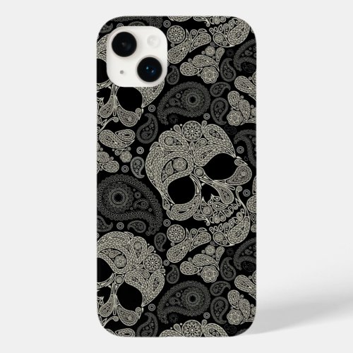 Sugar Skull Crossbones Pattern iPhone 14 Plus Case