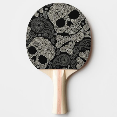 Sugar Skull Crossbones Pattern Ping Pong Paddle