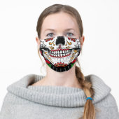 Sugar Skull Cute Adult Cloth Face Mask (Worn)