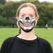 Sugar Skull Cute Adult Cloth Face Mask (Outside)