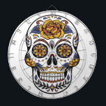 Sugar Skull Dart Board<br><div class="desc">A sugar skull with flowers dart board for some fun on Halloween,  or any time of the year!</div>