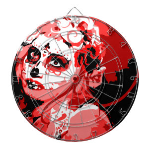 sugar skull dartboard with darts