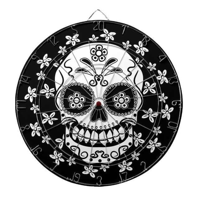 Sugar Skull Dartboard With Darts (Front)