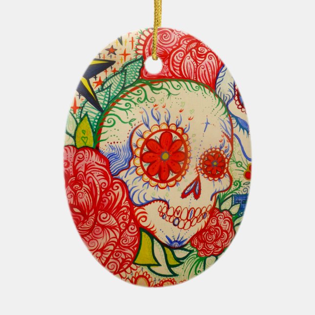 sugar skull day of dead tattoo mexican decoration (Front)