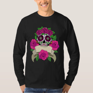 Sugar Skull Day Of Death Dia De Los Muertos Hallow T-Shirt
