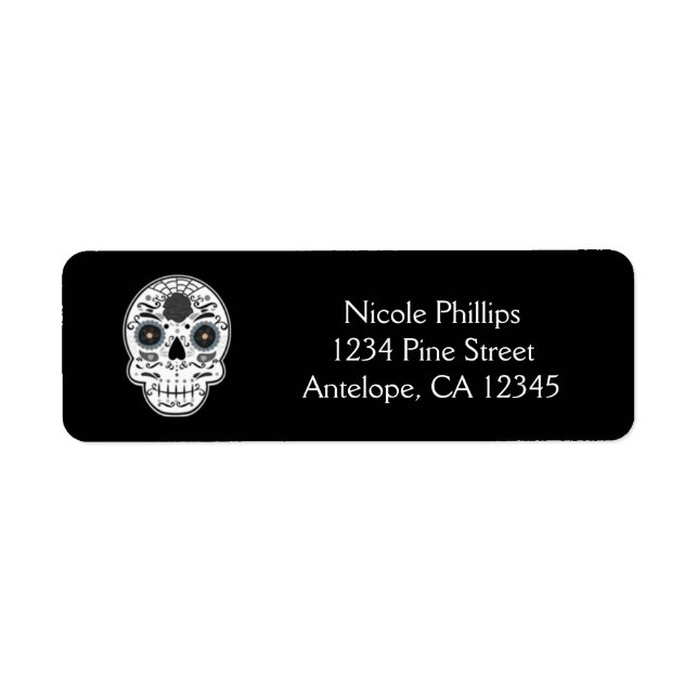 Sugar Skull Day of The Dead Address Labels (Front)
