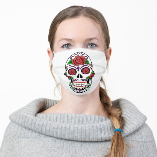 Sugar Skull Day of the Dead Adult Cloth Face Mask