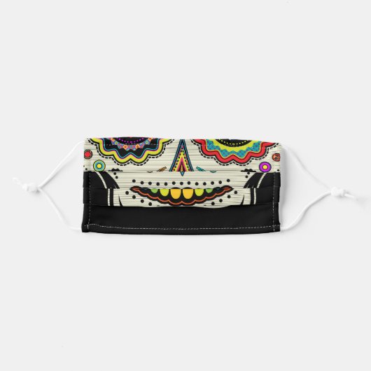 Sugar Skull Day Of The Dead Adult Cloth Face Mask (Front, Folded)