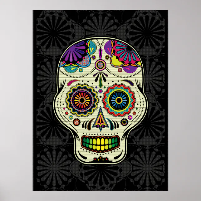 Sugar Skull - Day of the Dead Art poster | Zazzle