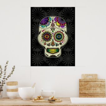 Sugar Skull - Day of the Dead Art poster | Zazzle