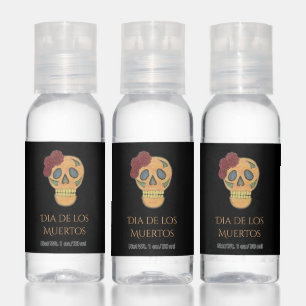 Sugar Skull Day of the Dead Black Gold Hand Sanitizer