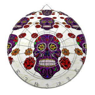 Sugar Skull (Day of the Dead) Dartboard With Darts