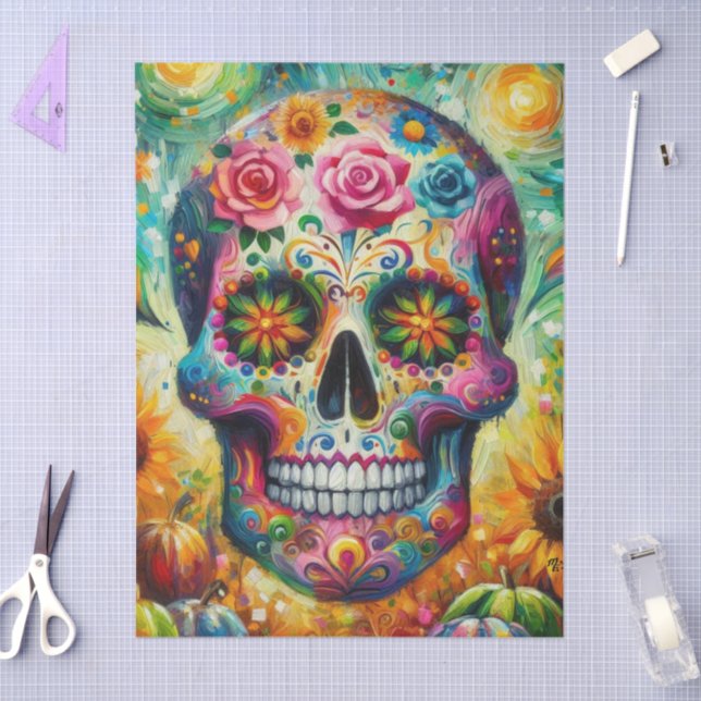 Sugar Skull Day of the Dead Decoupage Tissue Paper (Craft)