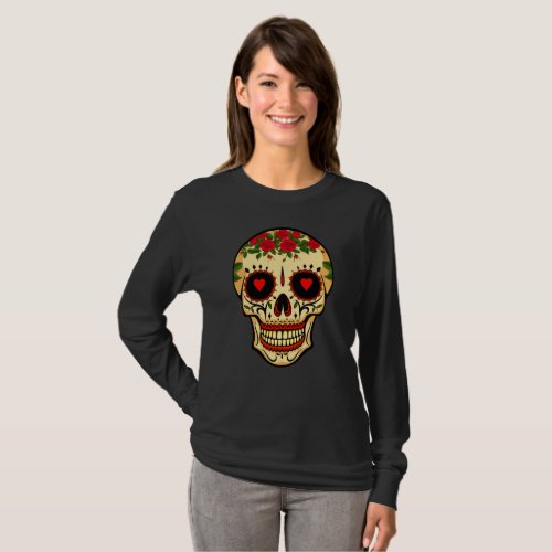 Sugar Skull Day of the Dead Design T_Shirt