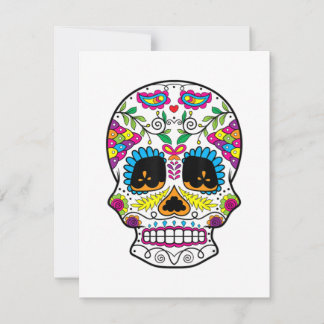 Sugar Skull Day Of The Dead Dia De Los Muertos Art Note Card
