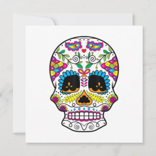 Sugar Skull Day Of The Dead Dia De Los Muertos Art Thank You Card