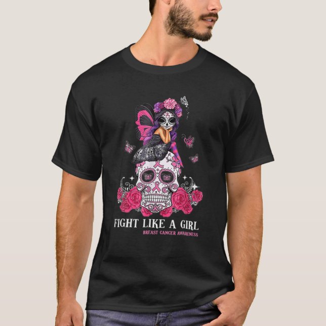Sugar Skull Day Of The Dead Dia De Los Muertos Bre T-Shirt (Front)