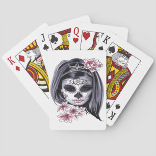 Sugar Skull Day of the Dead Día de Muertos Poker Cards