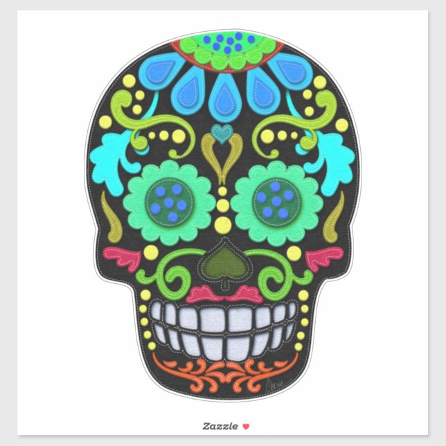 Sugar Skull | Day of the Dead Festival | Large Sticker (Sheet)