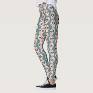 Sugar Skull Day of the Dead Green Leggings