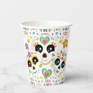 Sugar Skull Day of the Dead Halloween Birthday Paper Cups