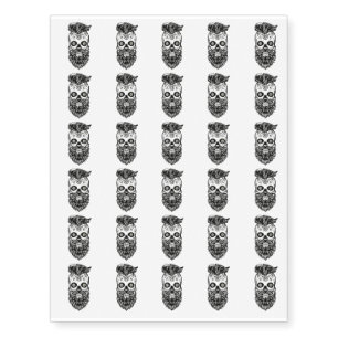 Sugar Skull Day of the Dead Halloween Design Temporary Tattoos