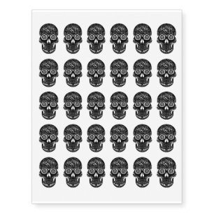 Sugar Skull Day of the Dead Halloween Design Temporary Tattoos