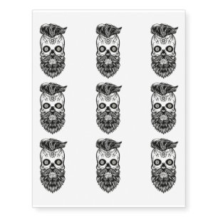 Sugar Skull Day of the Dead Halloween Design Temporary Tattoos
