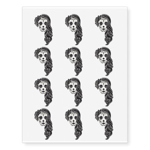 Sugar Skull, Day of the Dead, Halloween, Designs Temporary Tattoos