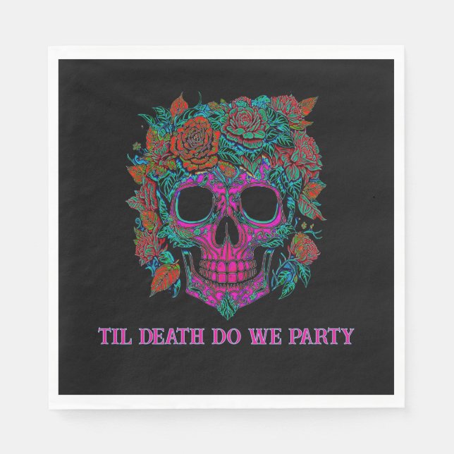 Sugar Skull Day of the Dead halloween Napkins (Front)