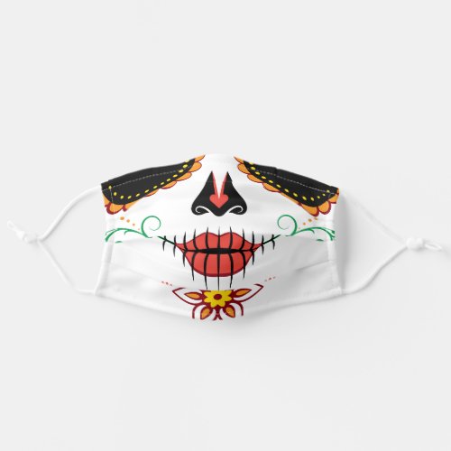 Sugar Skull Day of The Dead Halloween Party Adult Cloth Face Mask