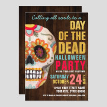 Sugar Skull Day of the Dead Halloween Party Invitation