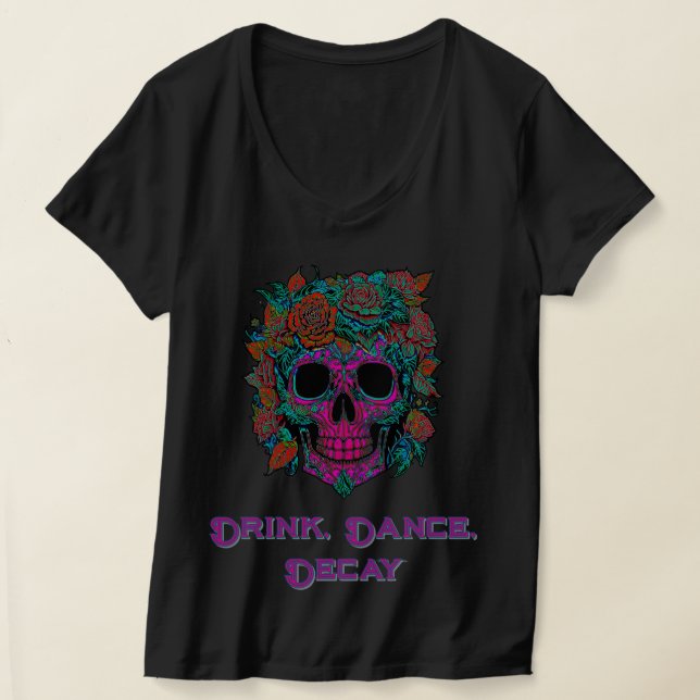 Sugar Skull Day of the Dead halloween T-Shirt (Laydown)