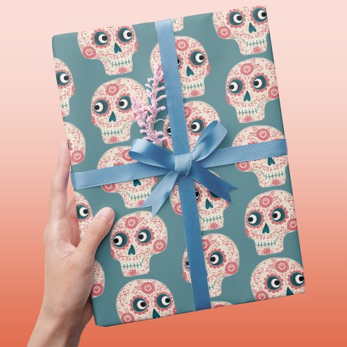 Sugar Skull Day of the Dead Halloween Wrapping Paper