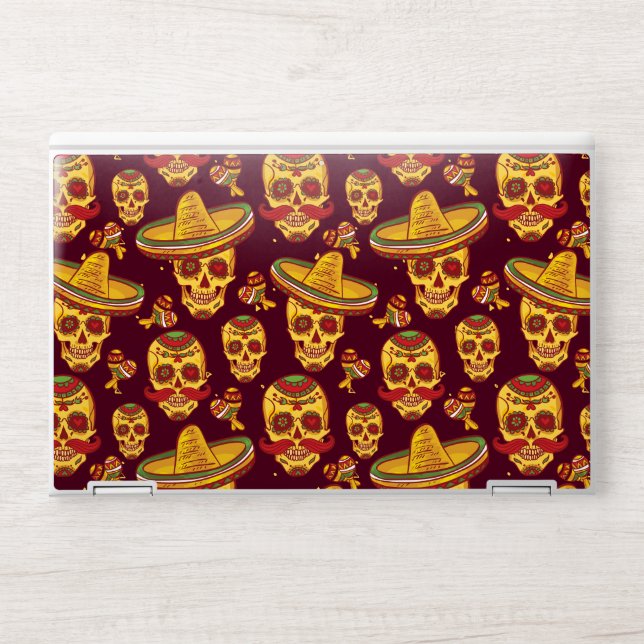 Sugar Skull Day of the Dead HP Laptop Skin (Front)