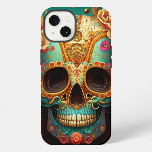 Sugar Skull Day Of The Dead Iphone Case (Back)