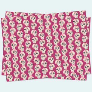 Sugar Skull Day of the Dead Magenta Pink Tissue Paper