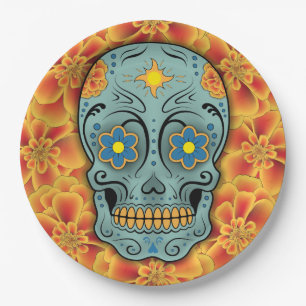 Sugar Skull - Day of the Dead (Marigold) Paper Plates