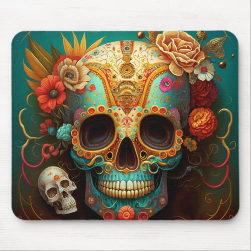 Sugar Skull Day Of The Dead Mouse Pad