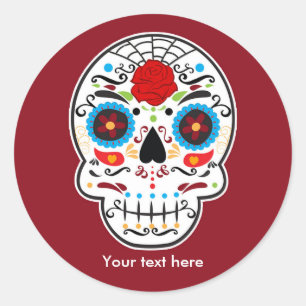 Sugar Skull Day of the Dead Party Stickers