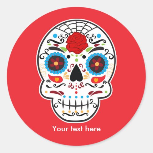 Sugar Skull Day of the Dead Party Stickers