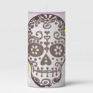 SUGAR SKULL DAY OF THE DEAD Pillar Candle