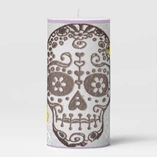 SUGAR SKULL DAY OF THE DEAD Pillar Candle
